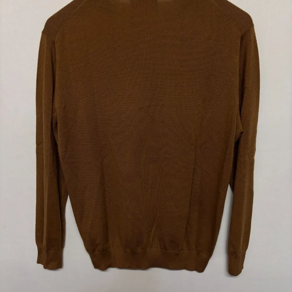 Charles Tyrwhitt Men Extra Fine Merino Wool Sweater Size Large Brown C133 -27